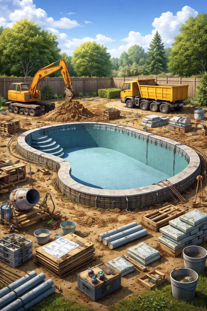 بناء حمامات السباحة