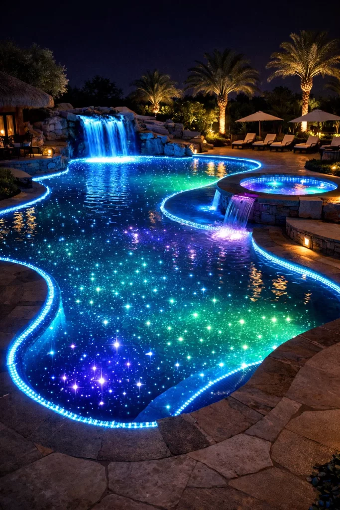 فايبر اوبتيك حمامات سباحة