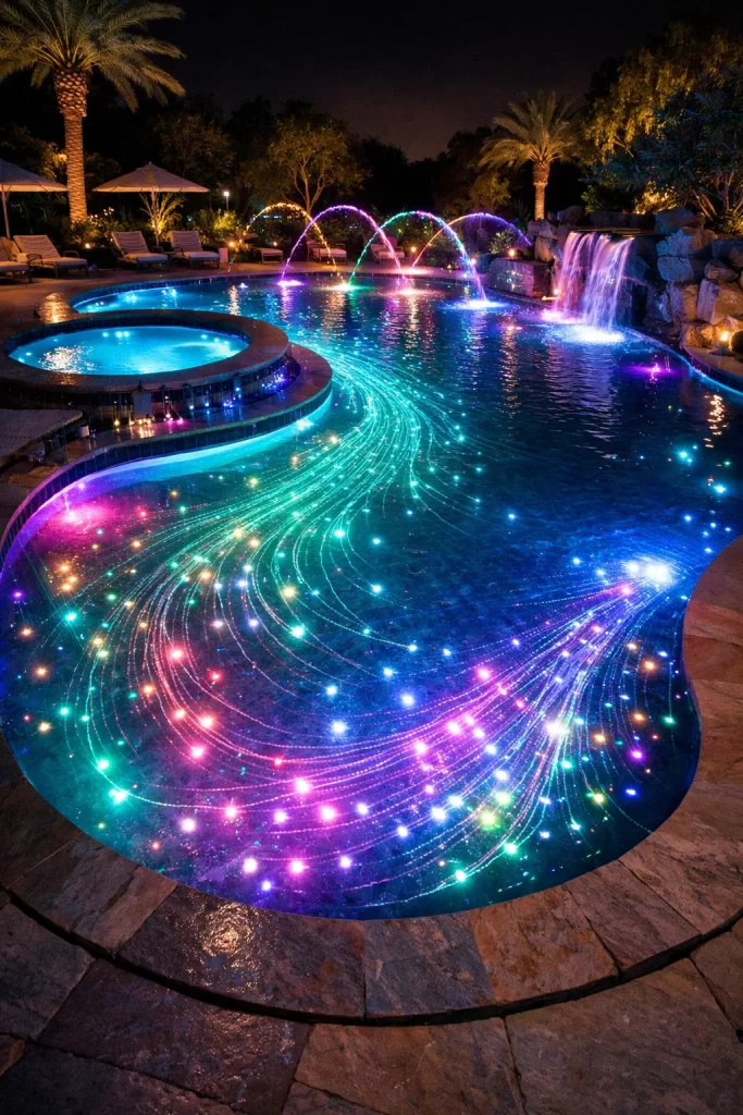 فايبر اوبتيك حمامات سباحة