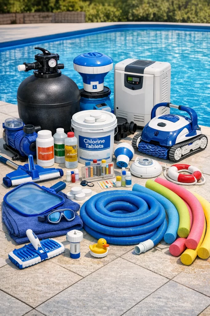 مستلزمات حمامات سباحة